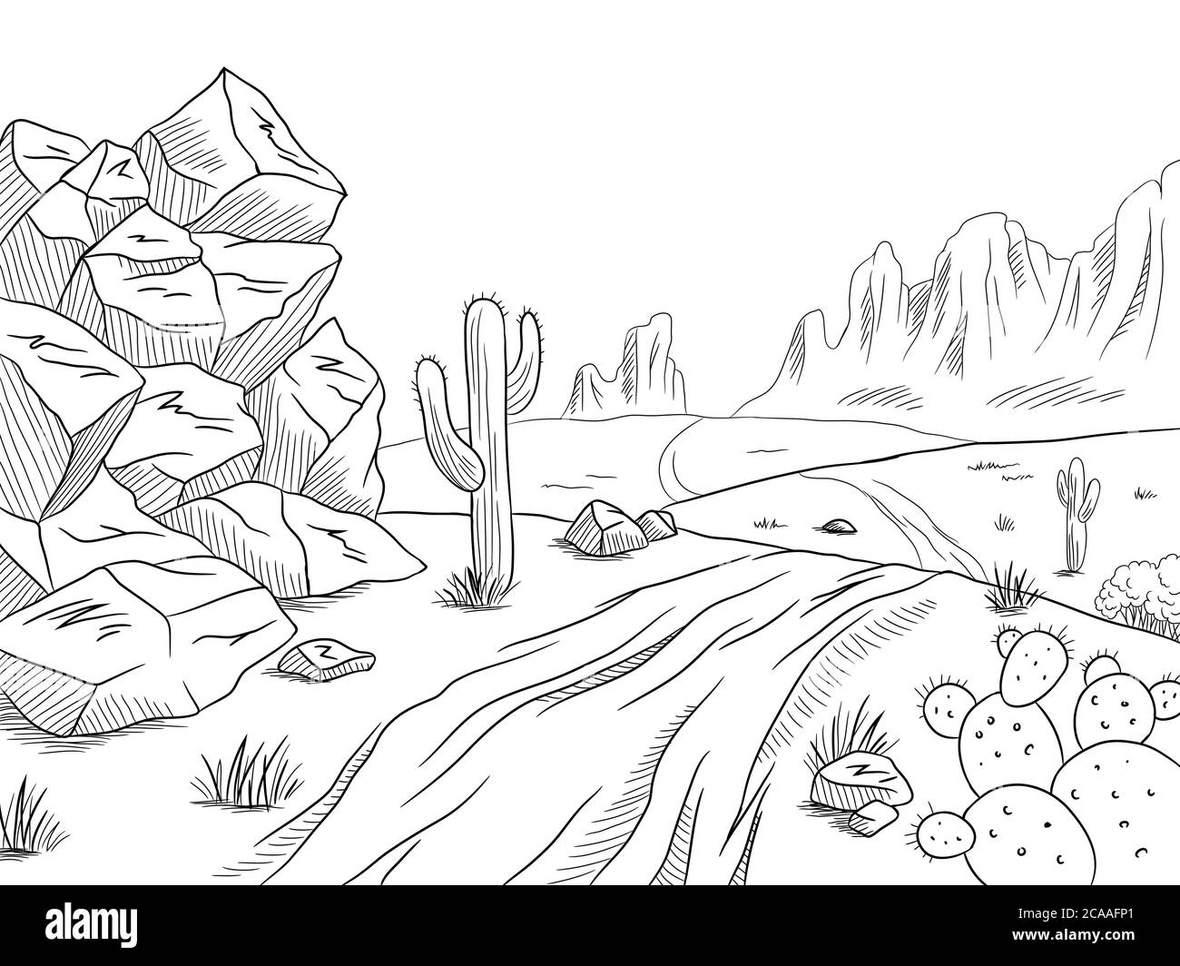 desert clip art black and white