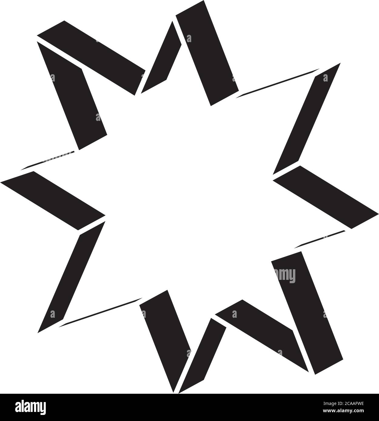 geometric shapes concept, geometric star icon over white background ...