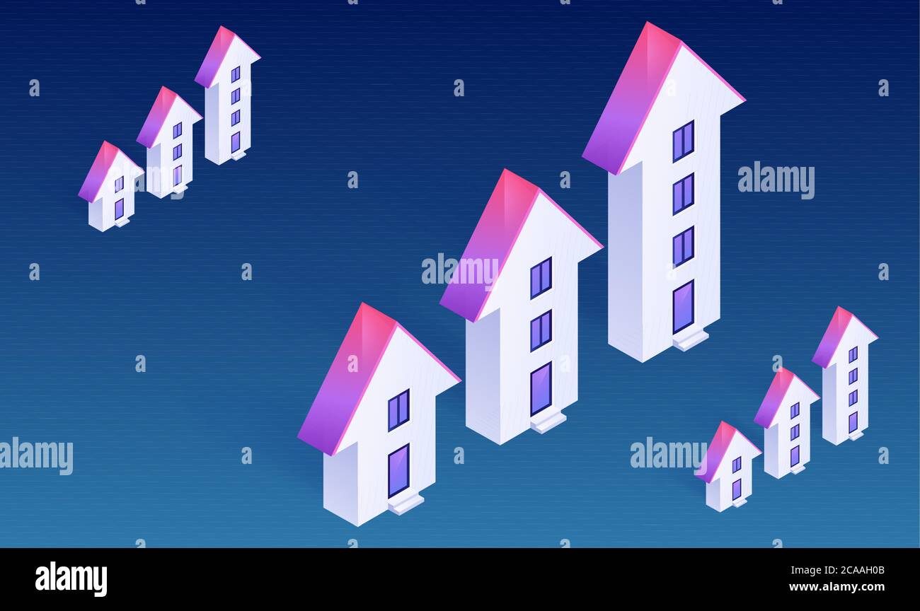 Up Side arrow with home effect on dark backgrounds Stock Vector