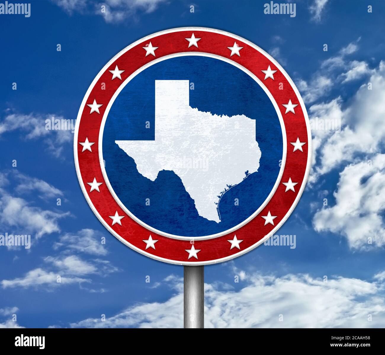 US State of Texas map illustration Stock Photo