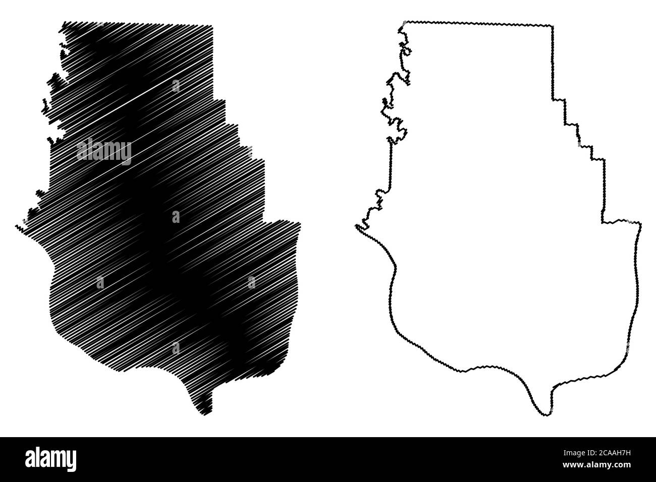 Harrison County, Indiana (U.S. county, United States of America, USA, U.S., US) map vector illustration, scribble sketch Harrison map Stock Vector