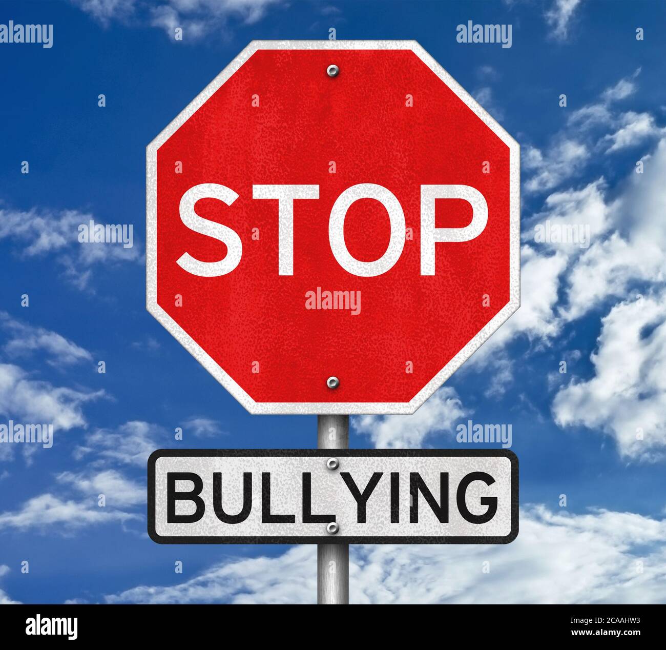 stop bullying - road sign Stock Photo