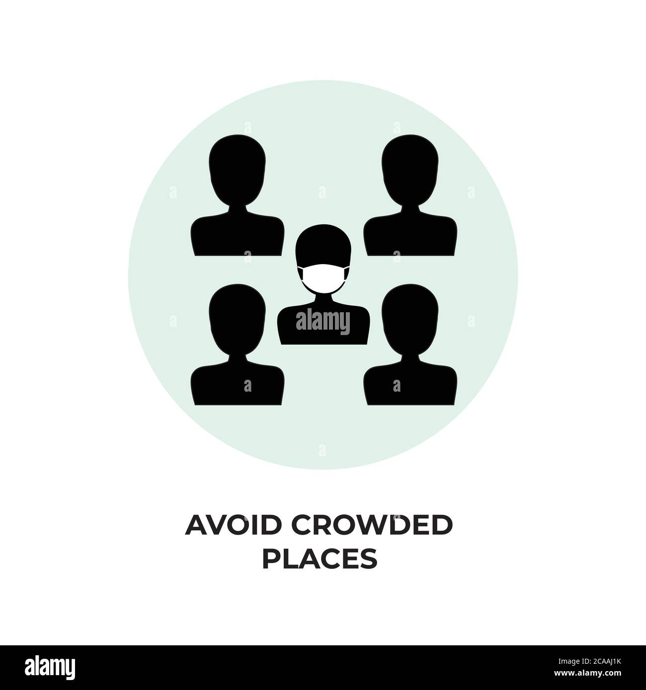 No crowd. Prohibition sign for quarantine. Public access restriction. Avoid crowded places Stock Vector