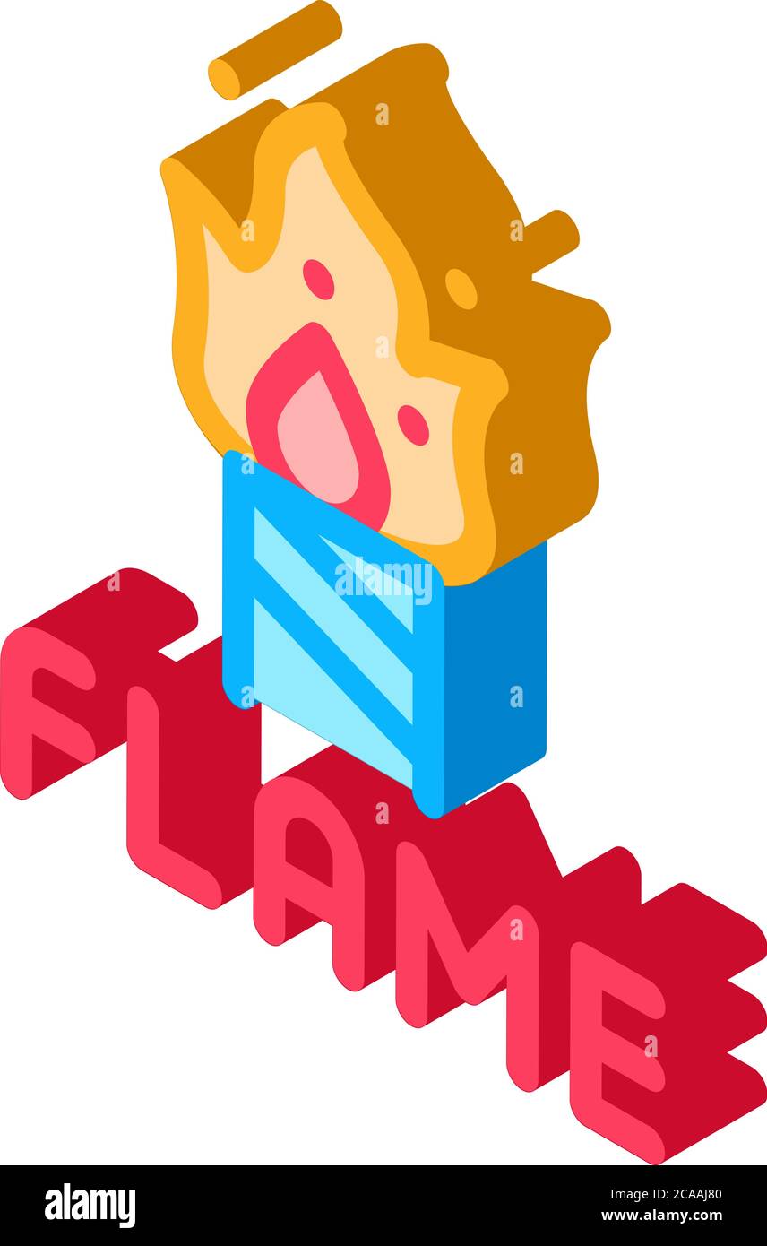 firework flame isometric icon vector illustration Stock Vector