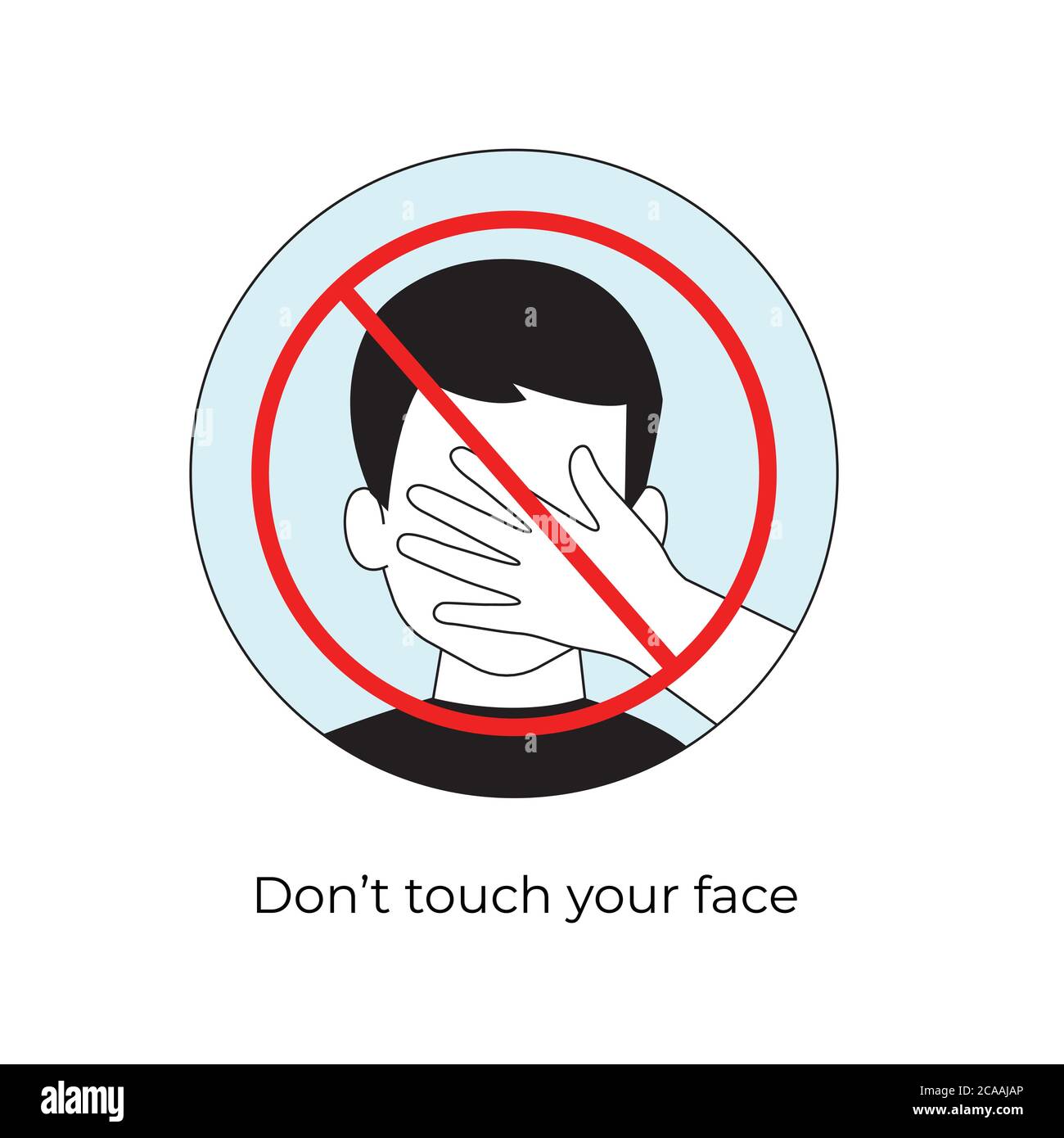 Dont touch your face vector on white backgound, Coronavirus protection