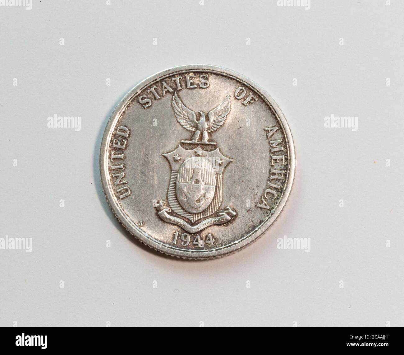 50 Centavos Coin Minted in the United States,  1944, PHILIPPINES UNDER U.S. SOVEREIGNTY Stock Photo