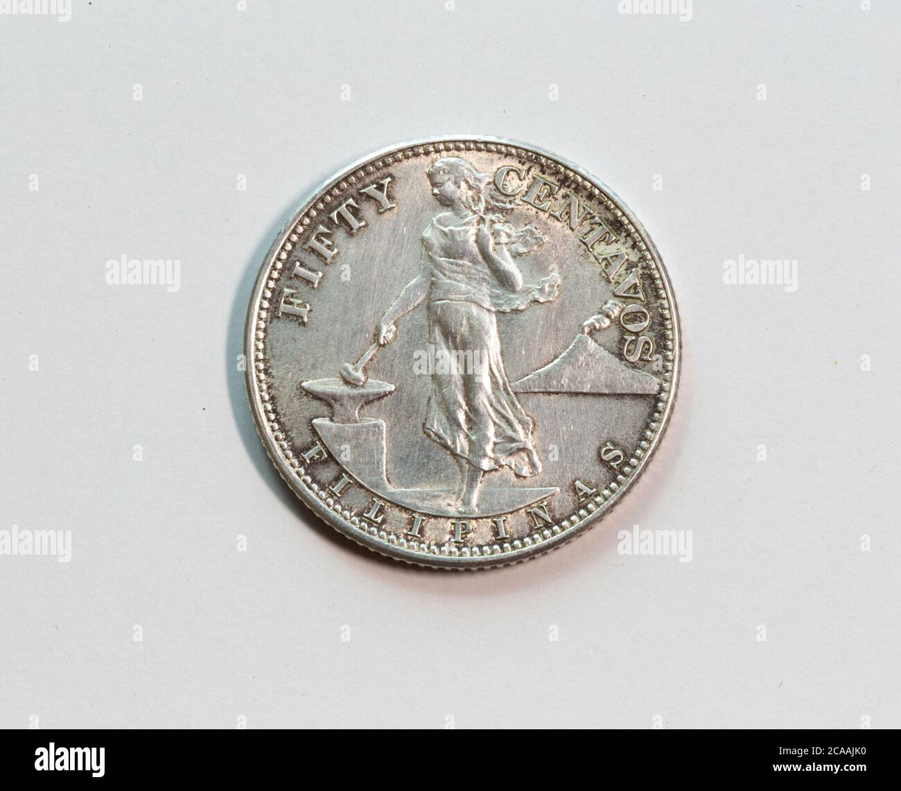 50 Centavos Coin Minted in the United States,  1944, PHILIPPINES UNDER U.S. SOVEREIGNTY Stock Photo