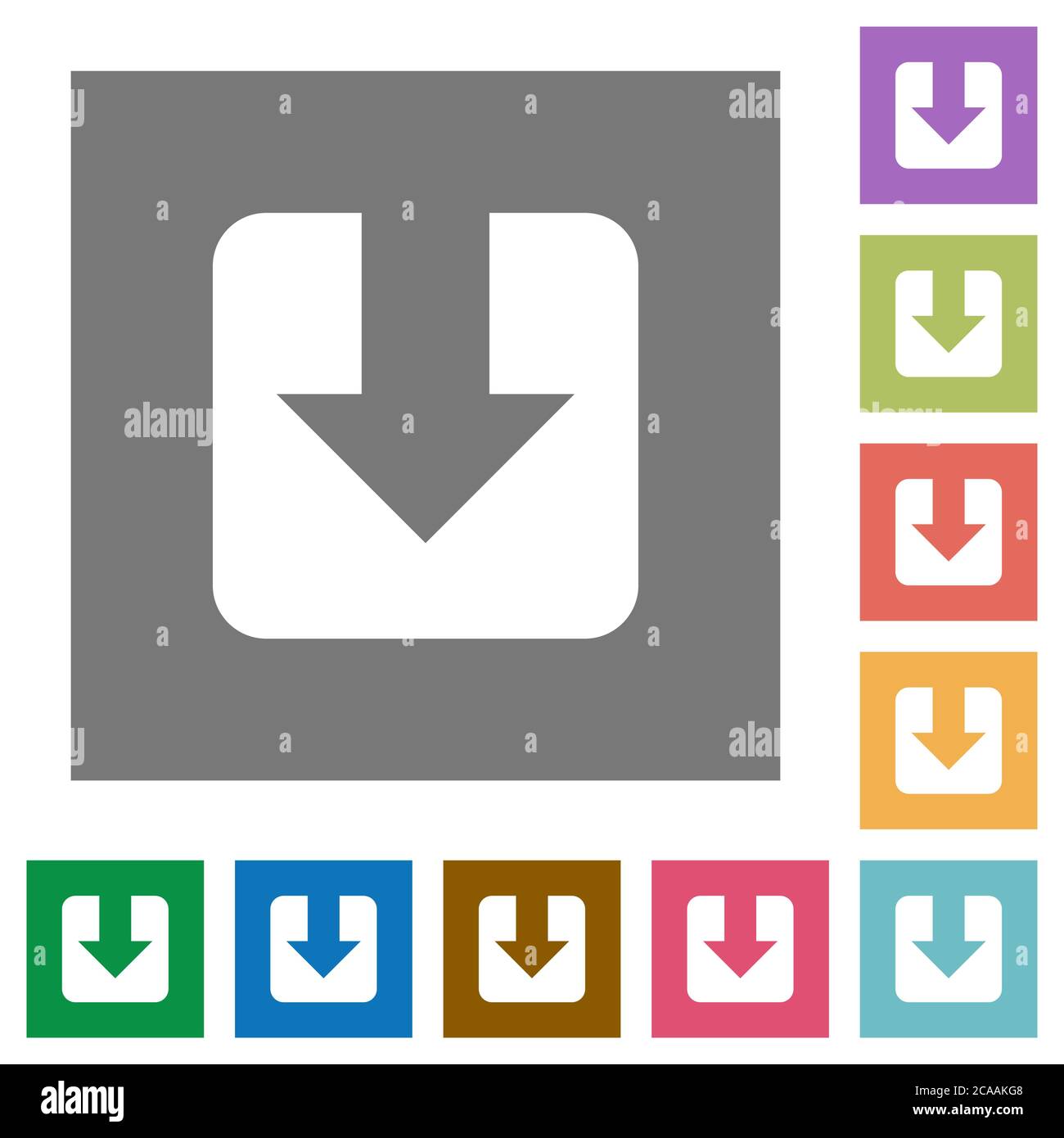 Download flat icons on simple color square backgrounds Stock Vector ...