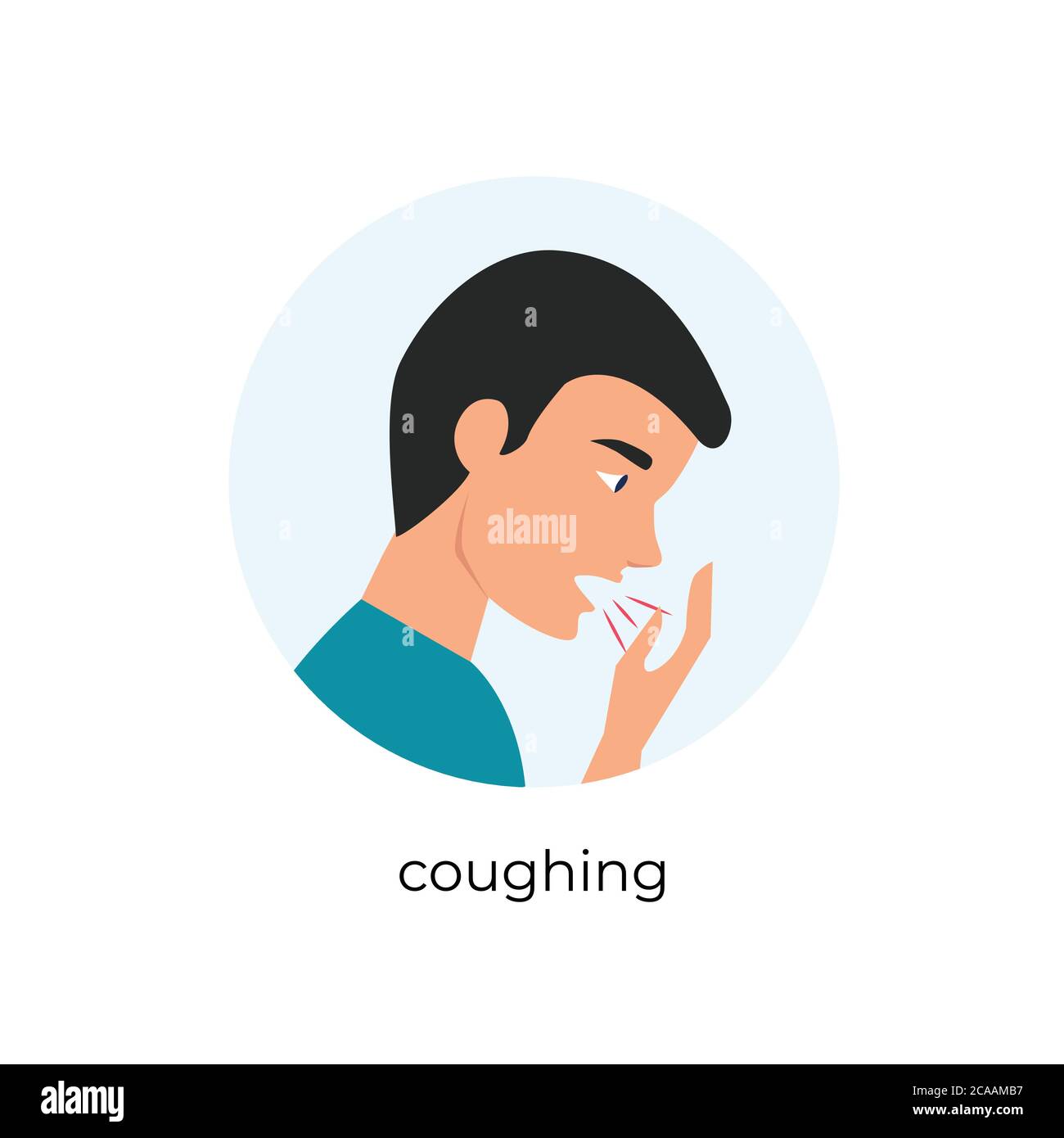 man coughin, Sick man having dry cough, illustration of a cough man, Male person with asthma
