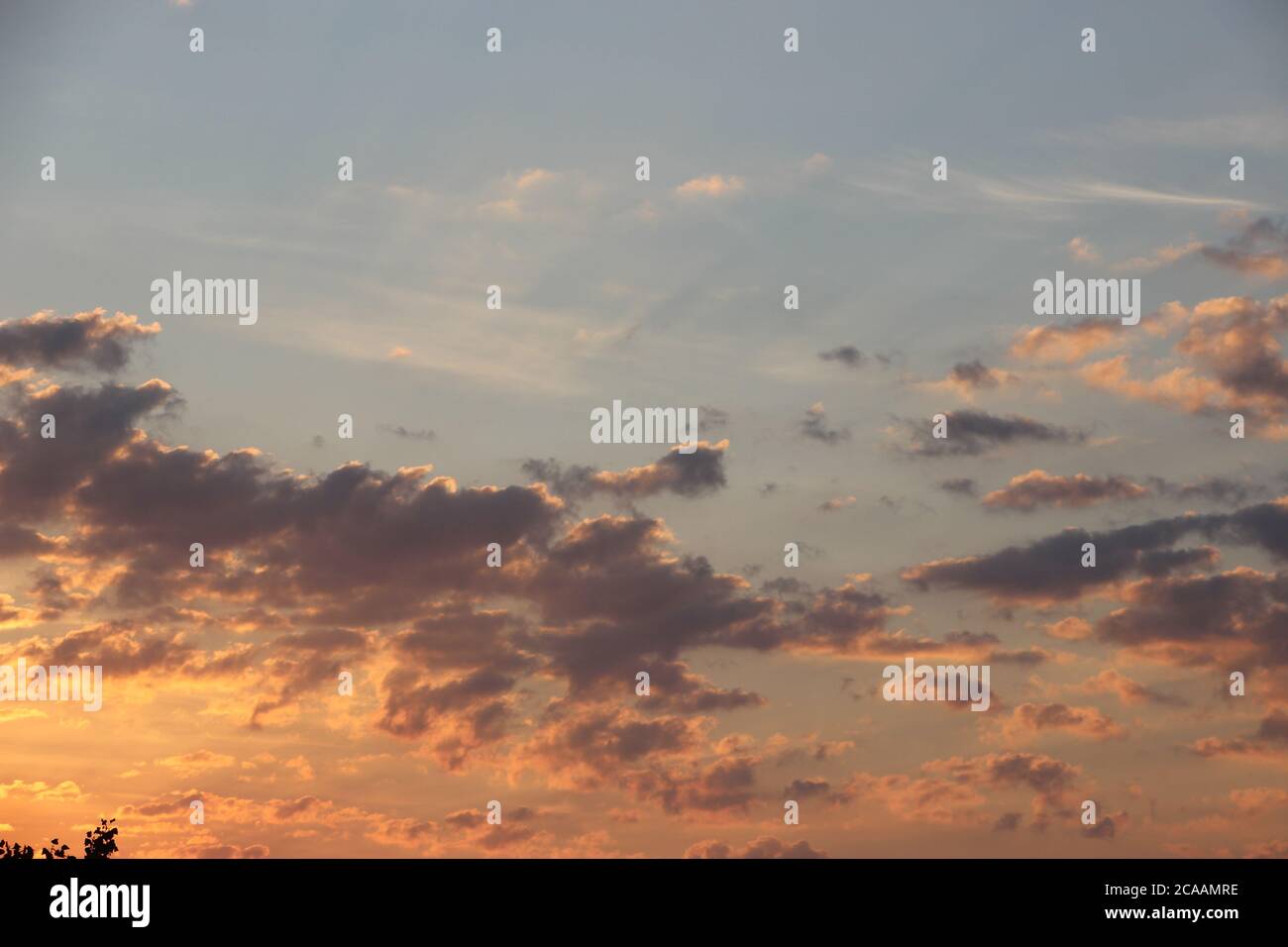 Fiery orange sunset sky. Beautiful sky Stock Photo - Alamy