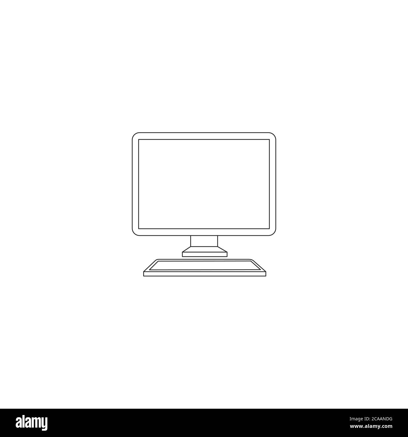 Computer monitor vector. Desktop computer, monitor icon, outline vector  sign, linear style pictogram isolated on white. Symbol, logo illustration  Stock Vector Image & Art - Alamy