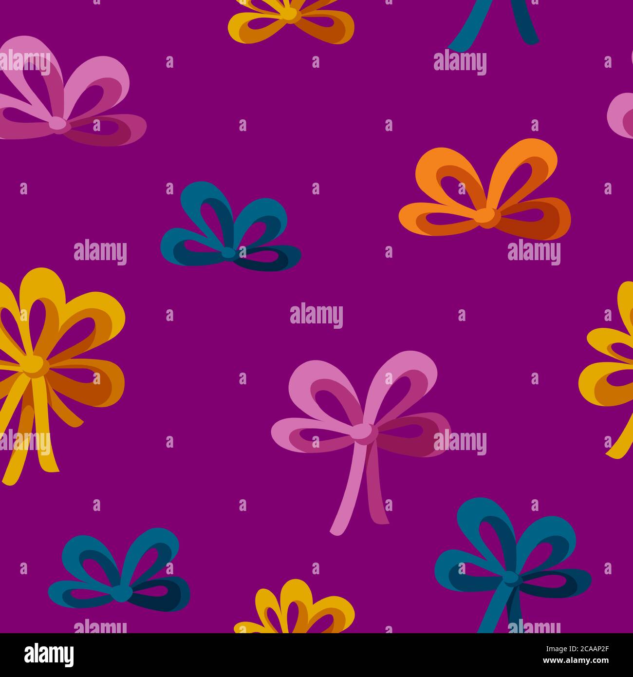 Colorful festive bows in seamless pattern. Pattern for wraping paper
