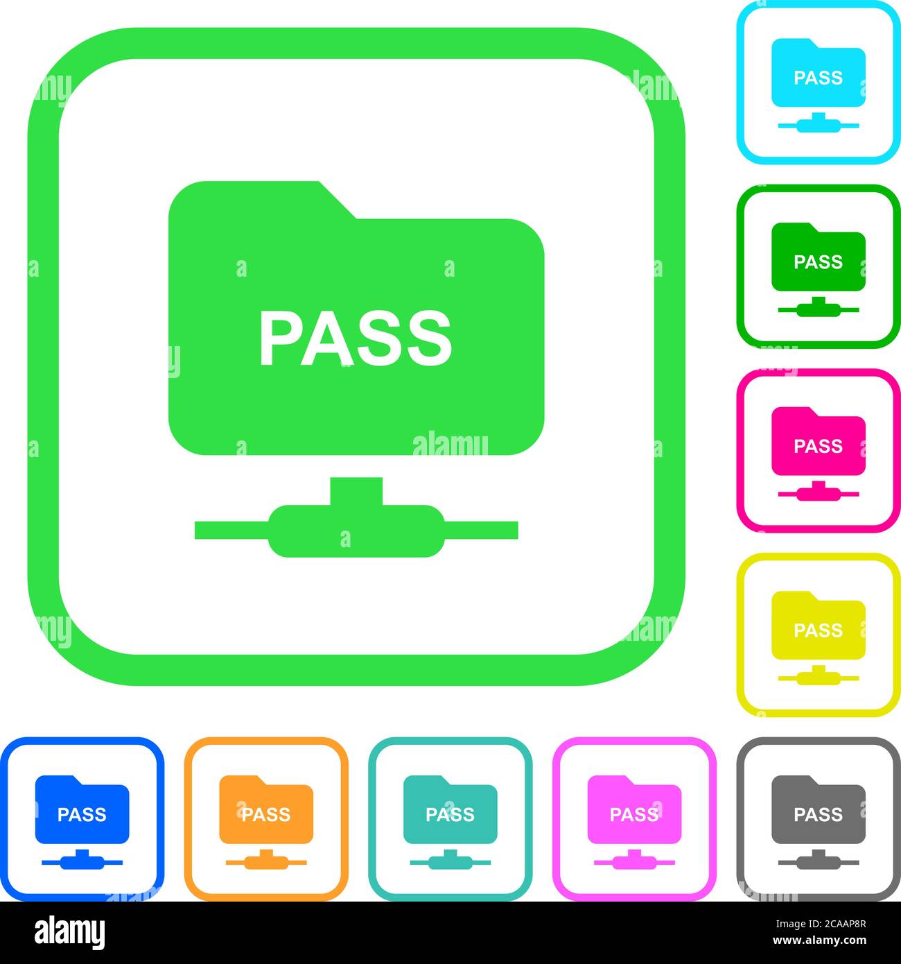 ftp authentication password vivid colored flat icons in curved borders ...