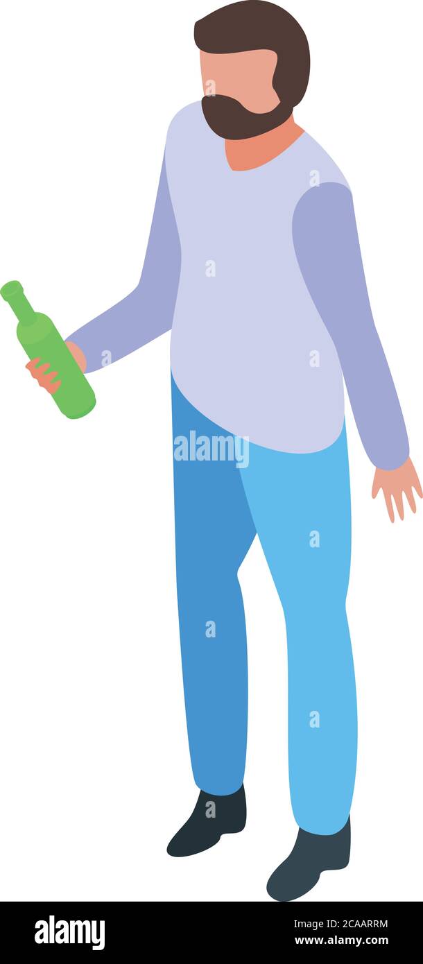 Drinking habit icon, isometric style Stock Vector