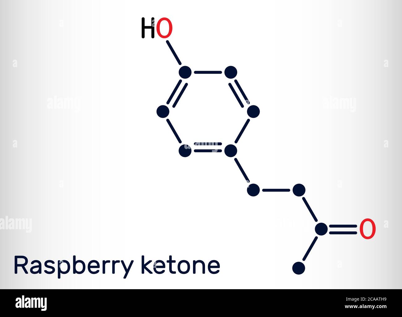 Raspberry ketone, frambinone, rheosmin , C10H12O2 molecule. It is