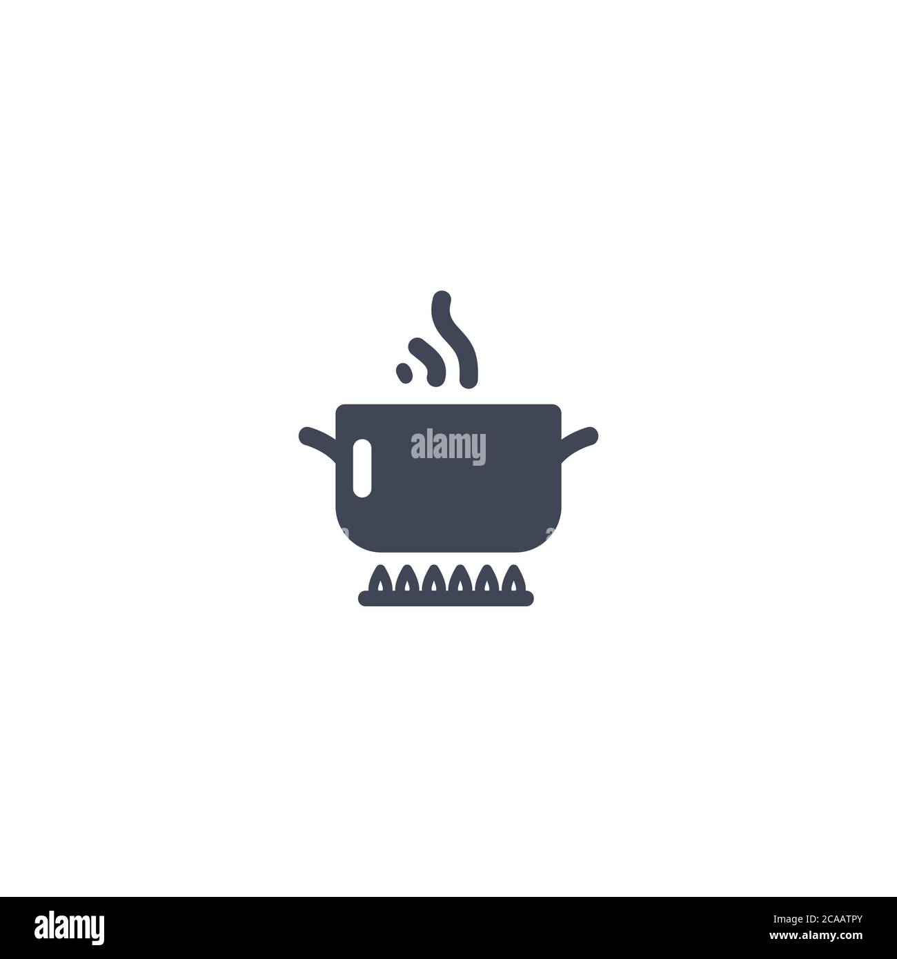 Boiling water in pan. White cooking pot on stove with water and steam. Flat  design graphic elements. Vector illustration Stock Vector by ©magurok5  149793738
