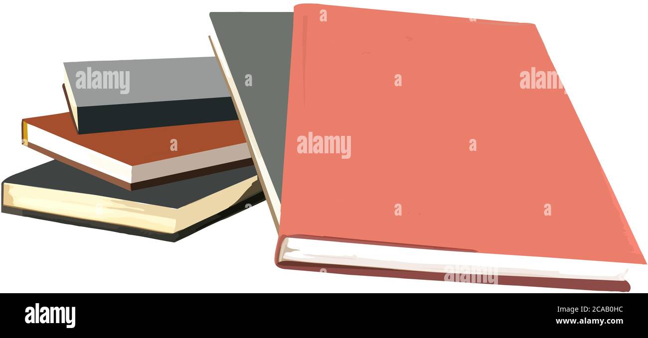Illustration of books isolated on a white background Stock Photo