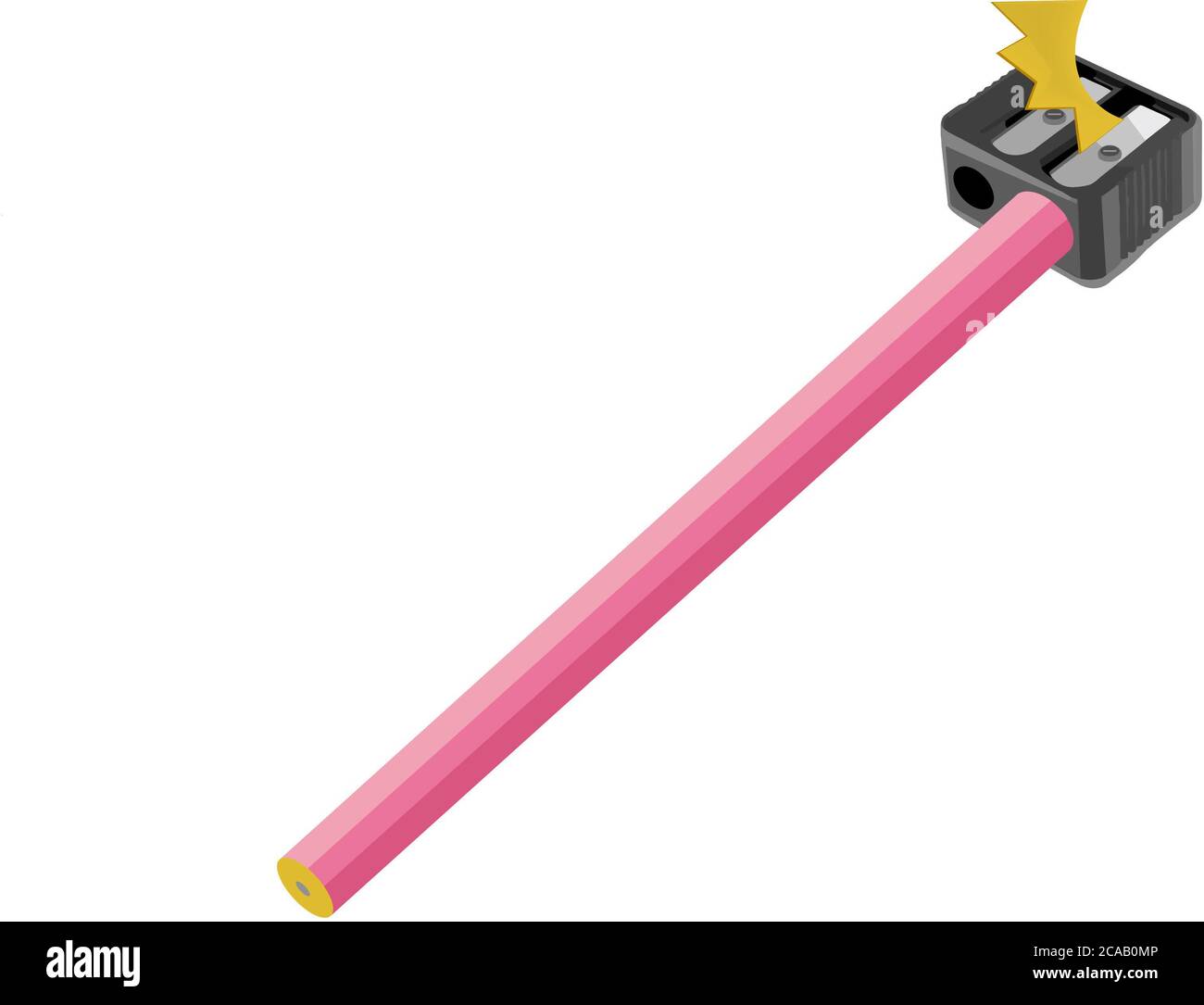 3D rendering illustration of a pencil and a sharpener isolated on a ...