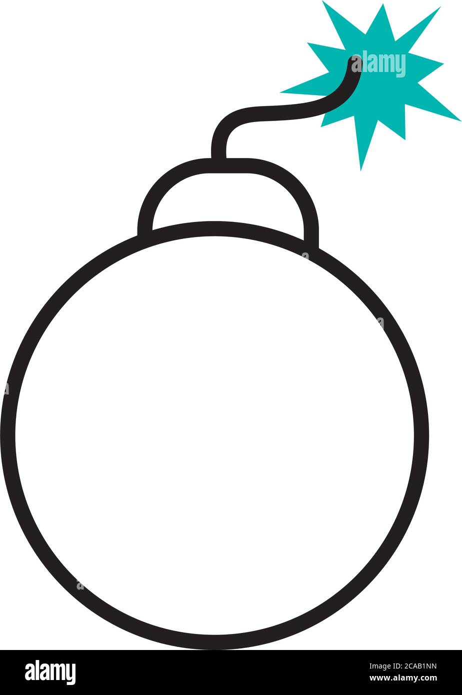 bomb icon over white background, half line half color style, vector ...