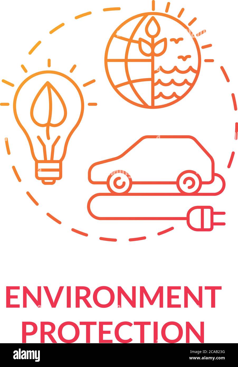 Environment protection red gradient concept icon. Eco friendly ...