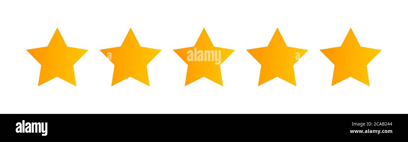 Five stars quality rating icon isolated on white. Vector illustration ...