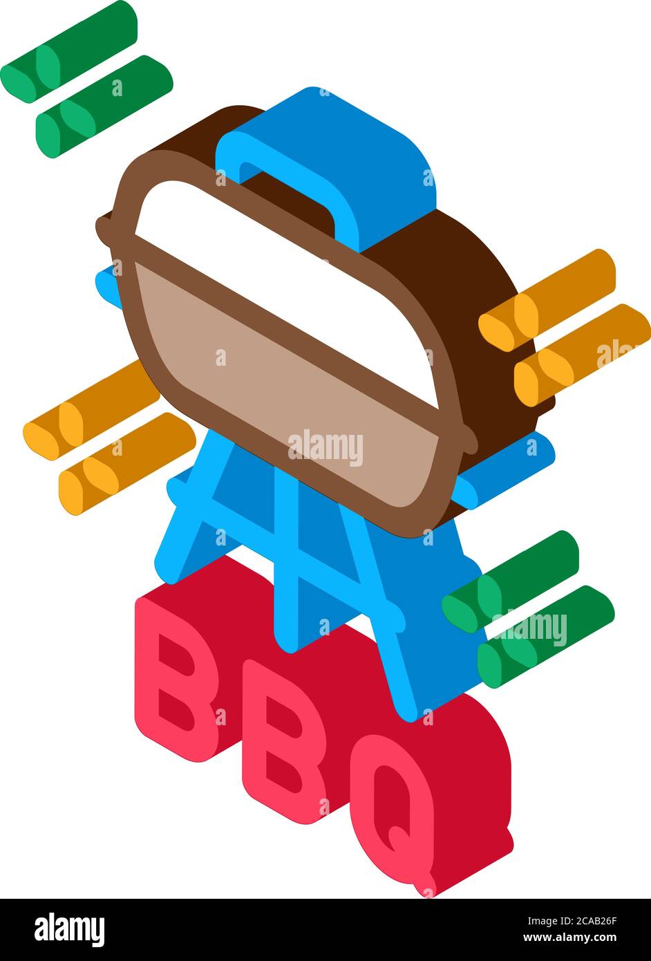 bbq equipment isometric icon vector illustration Stock Vector Image ...