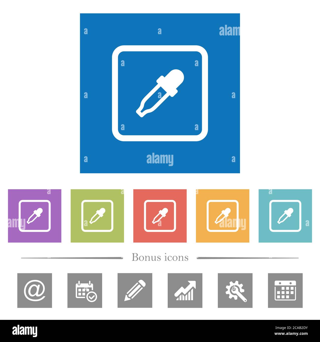 Get object color flat white icons in square backgrounds. 6 bonus icons ...