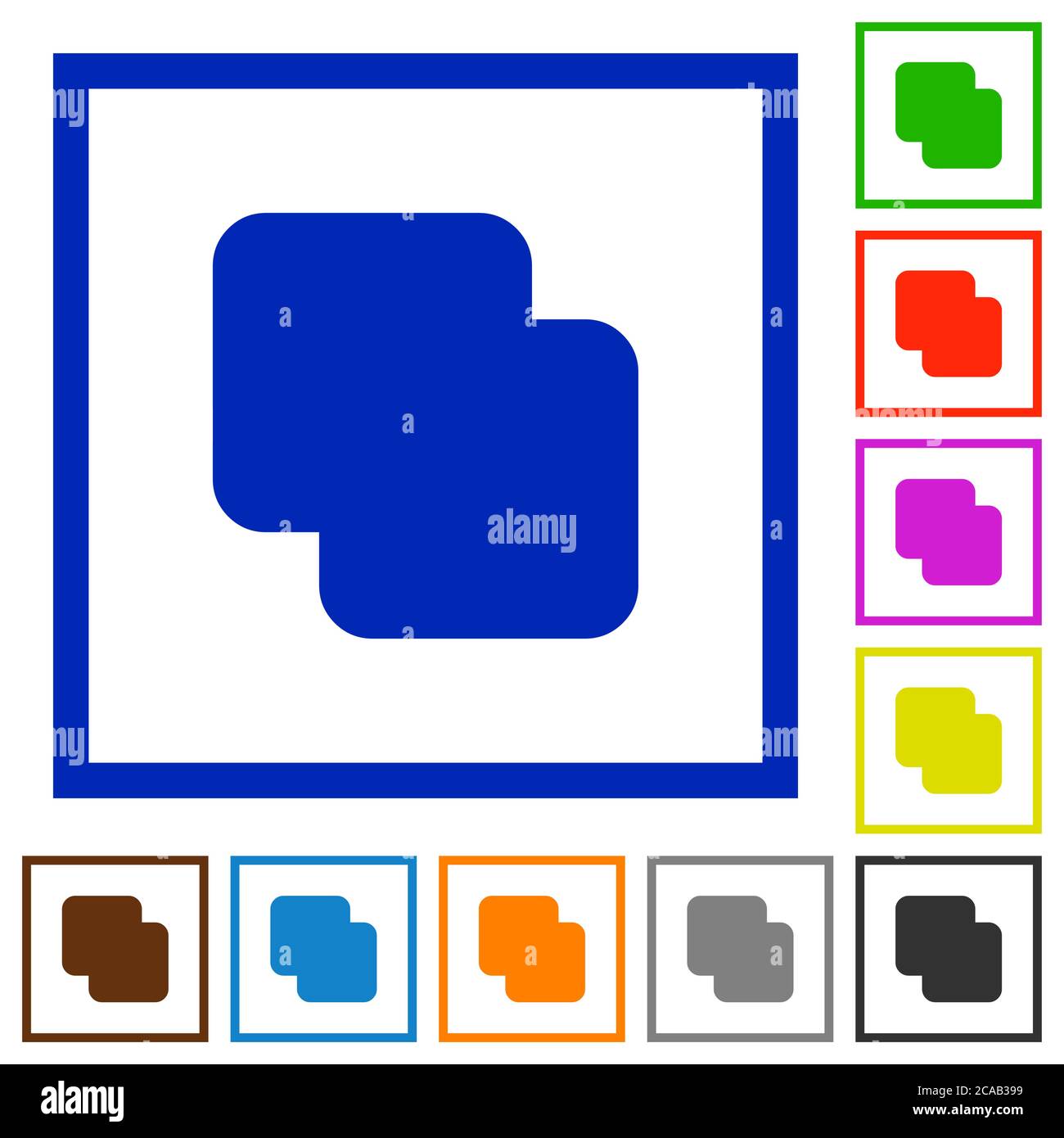 Add shapes flat color icons in square frames on white background Stock ...