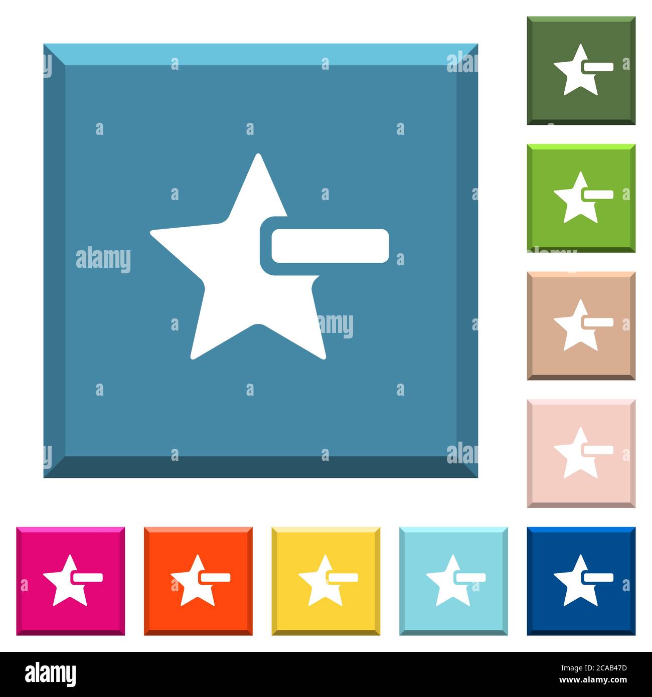 Remove star white icons on edged square buttons in various trendy ...