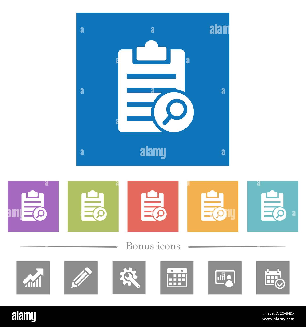 Find note flat white icons in square backgrounds. 6 bonus icons ...