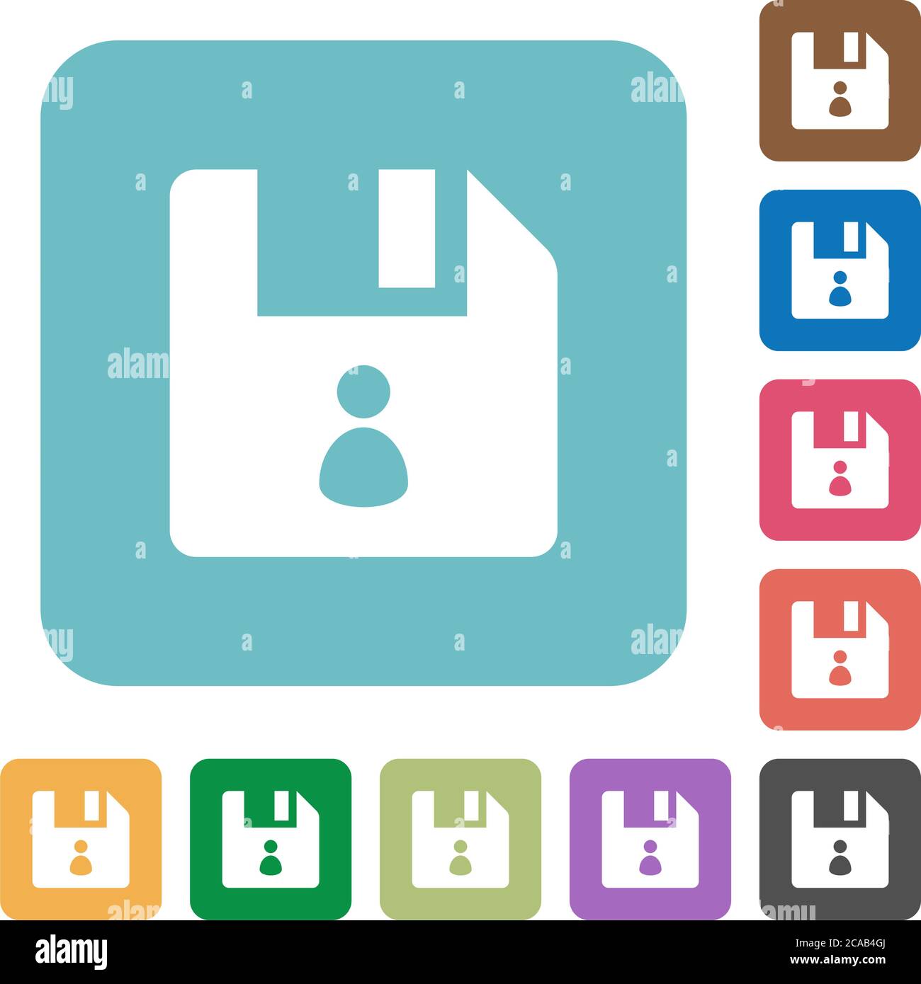 File owner white flat icons on color rounded square backgrounds Stock ...