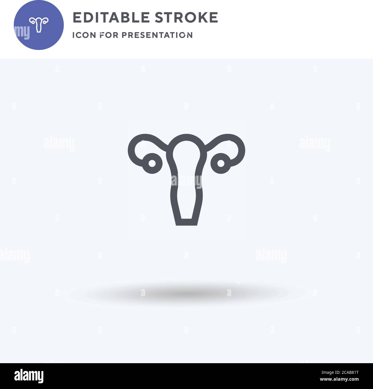 Uterus Flat Icon or Logo for Web Design. Stock Vector