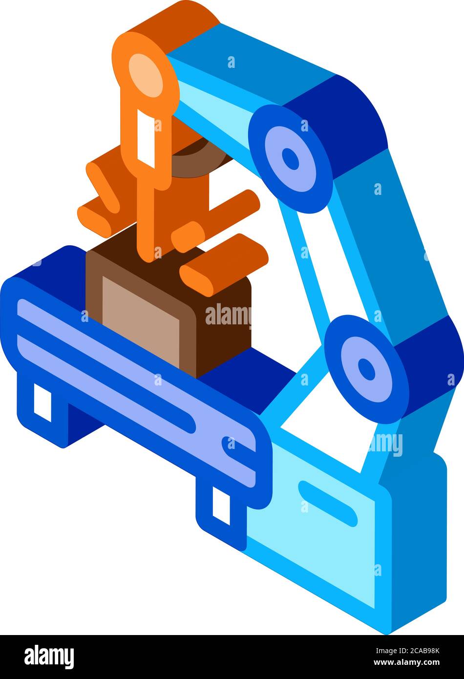 manufacturing engineering machine isometric icon vector illustration Stock Vector
