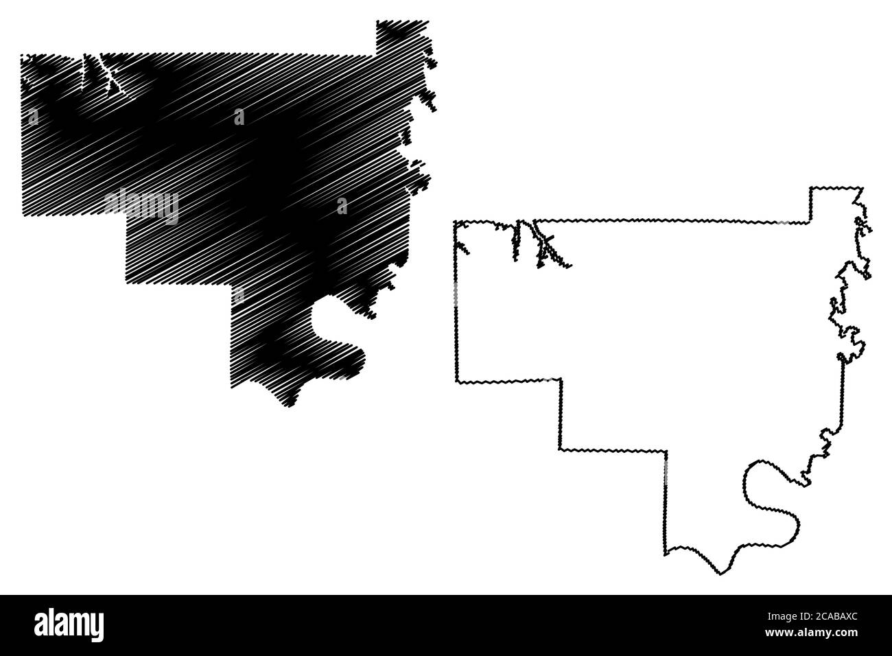 Crawford County, Indiana (U.S. county, United States of America, USA, U.S., US) map vector illustration, scribble sketch Crawford map Stock Vector