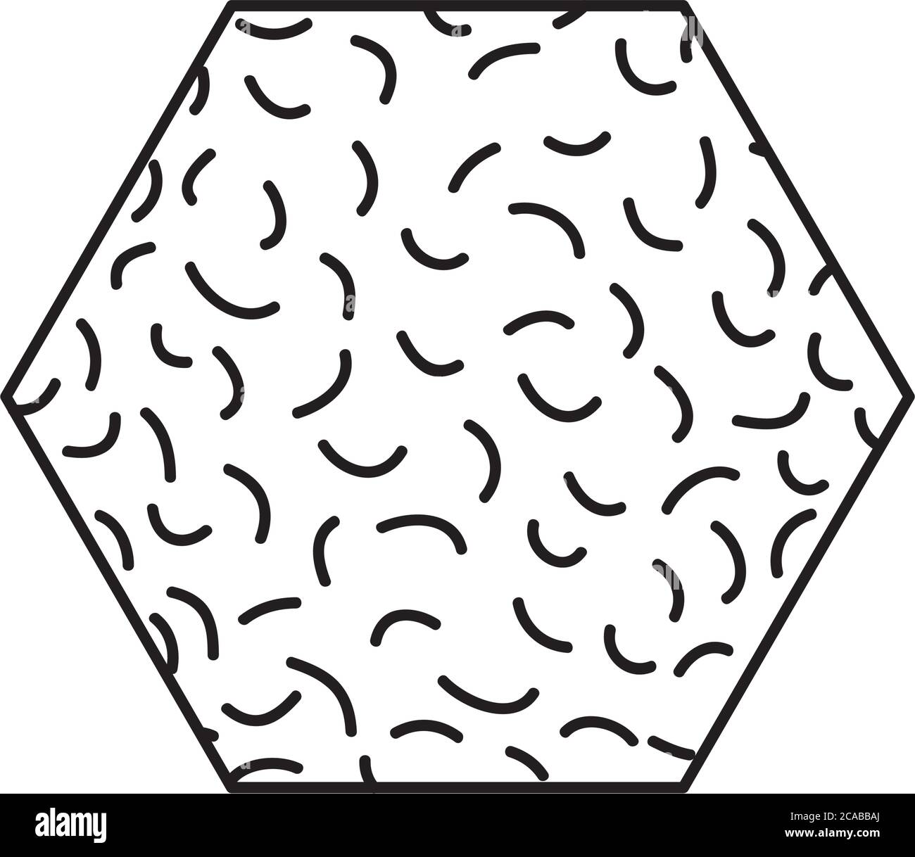 hexagon geometric shape with abstract design over white background