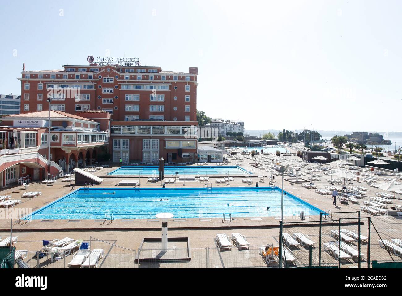 A Coruña-Spain.Facilities of the La Solana sports complex with the  five-star Hotel Finisterre Coruña July 22, 2020 Stock Photo - Alamy