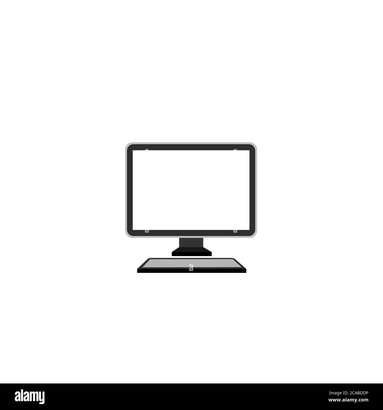 Computer monitor vector. Desktop computer, monitor icon, outline vector