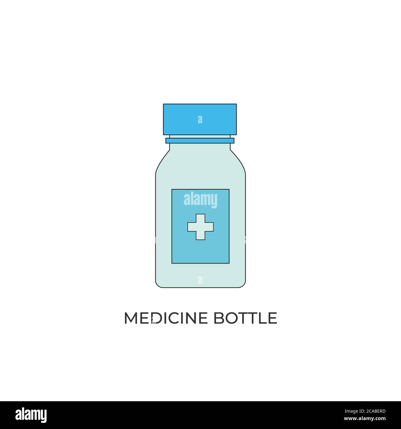 Pill Bottle, medicine bottle icon vector, Drugs. drug box Stock Vector