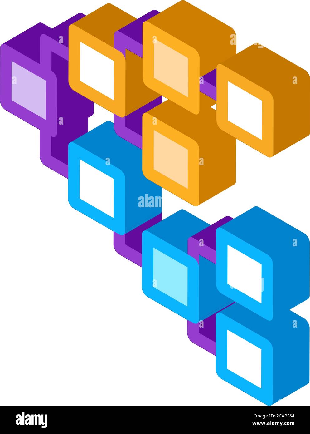 front end hierarchy isometric icon vector illustration Stock Vector