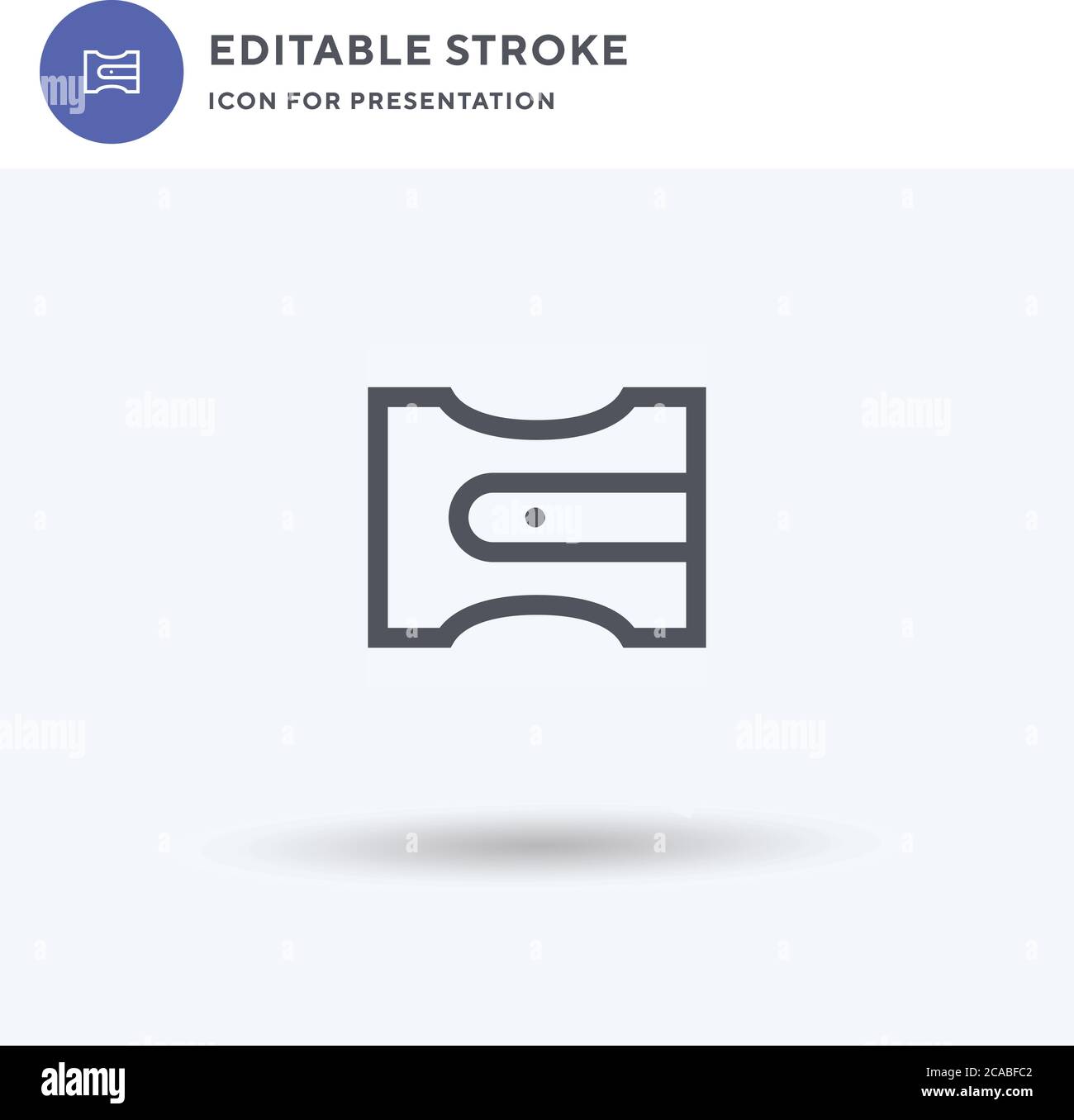 Sharpener icon vector, filled flat sign, solid pictogram isolated on white, logo illustration. Sharpener icon for presentation. Stock Vector