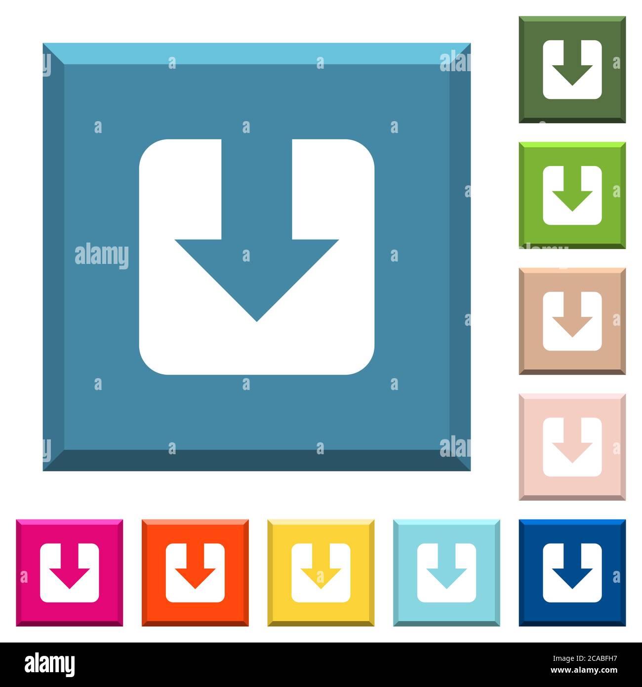 Download white icons on edged square buttons in various trendy colors ...