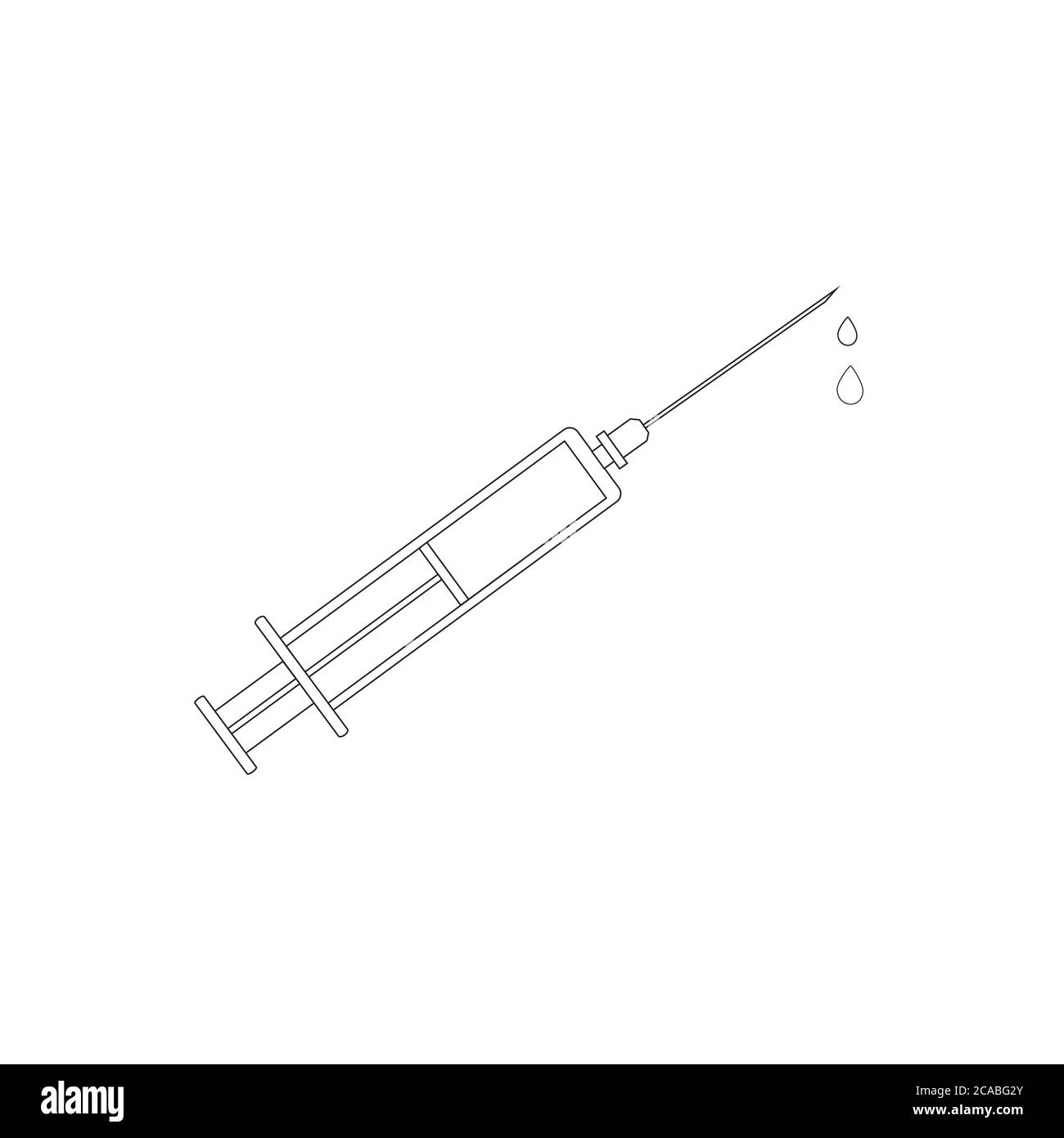 Syringe Icon Vector. Vector syringe icon for vaccine injection.  Medicine injector Isolated icon Vector that it can be easily modified or edited. Stock Vector