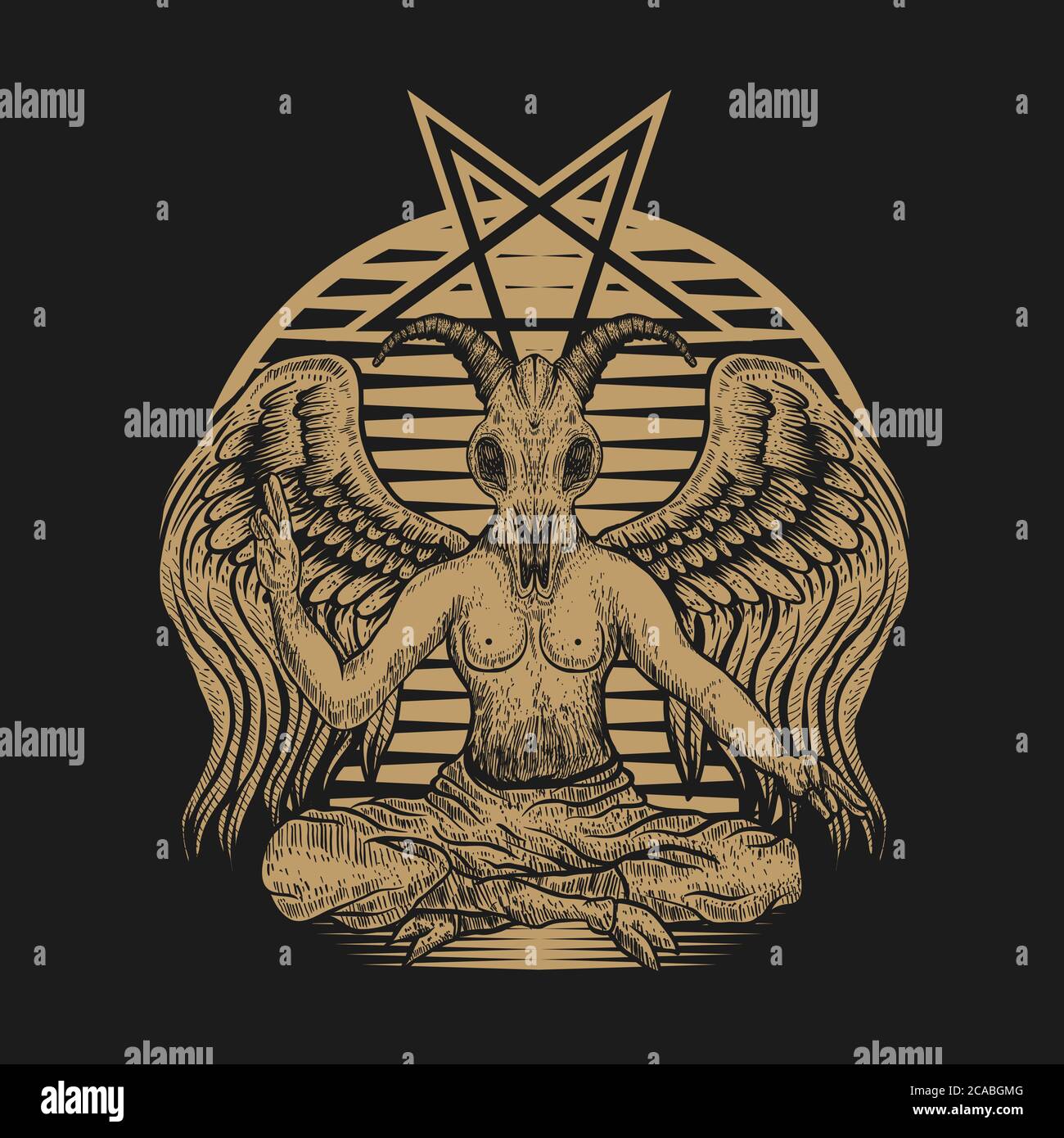 baphomet world vector illustration for your company or brand Stock Vector