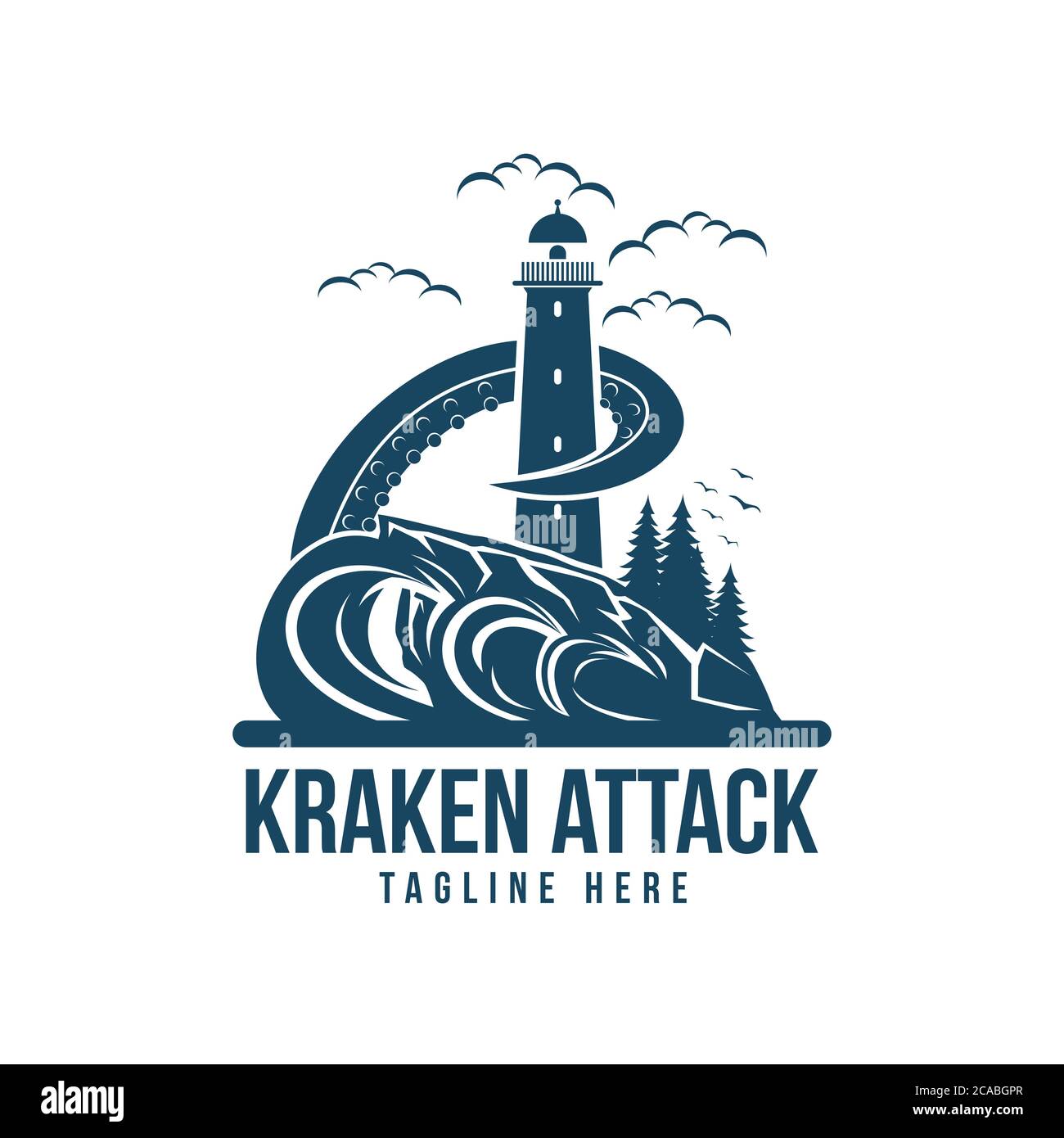 kraken attack vector illustration amazing design for your company or brand Stock Vector