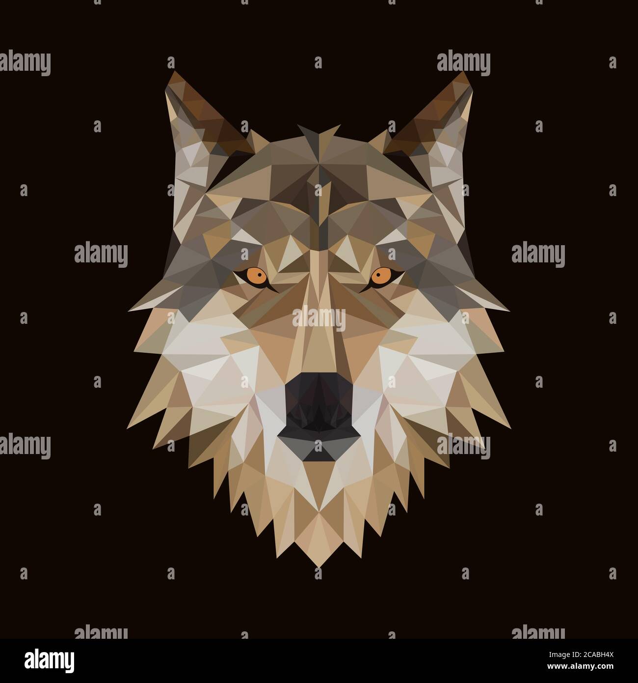 polygonal wolf head vector illustration for your company or brand Stock Vector