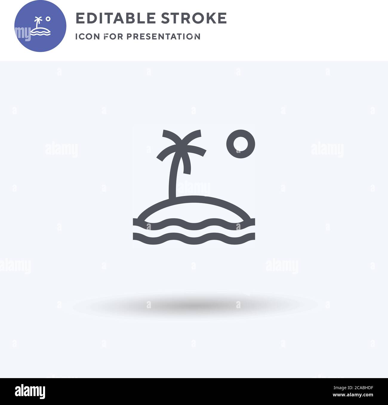 Island icon vector, filled flat sign, solid pictogram isolated on white ...