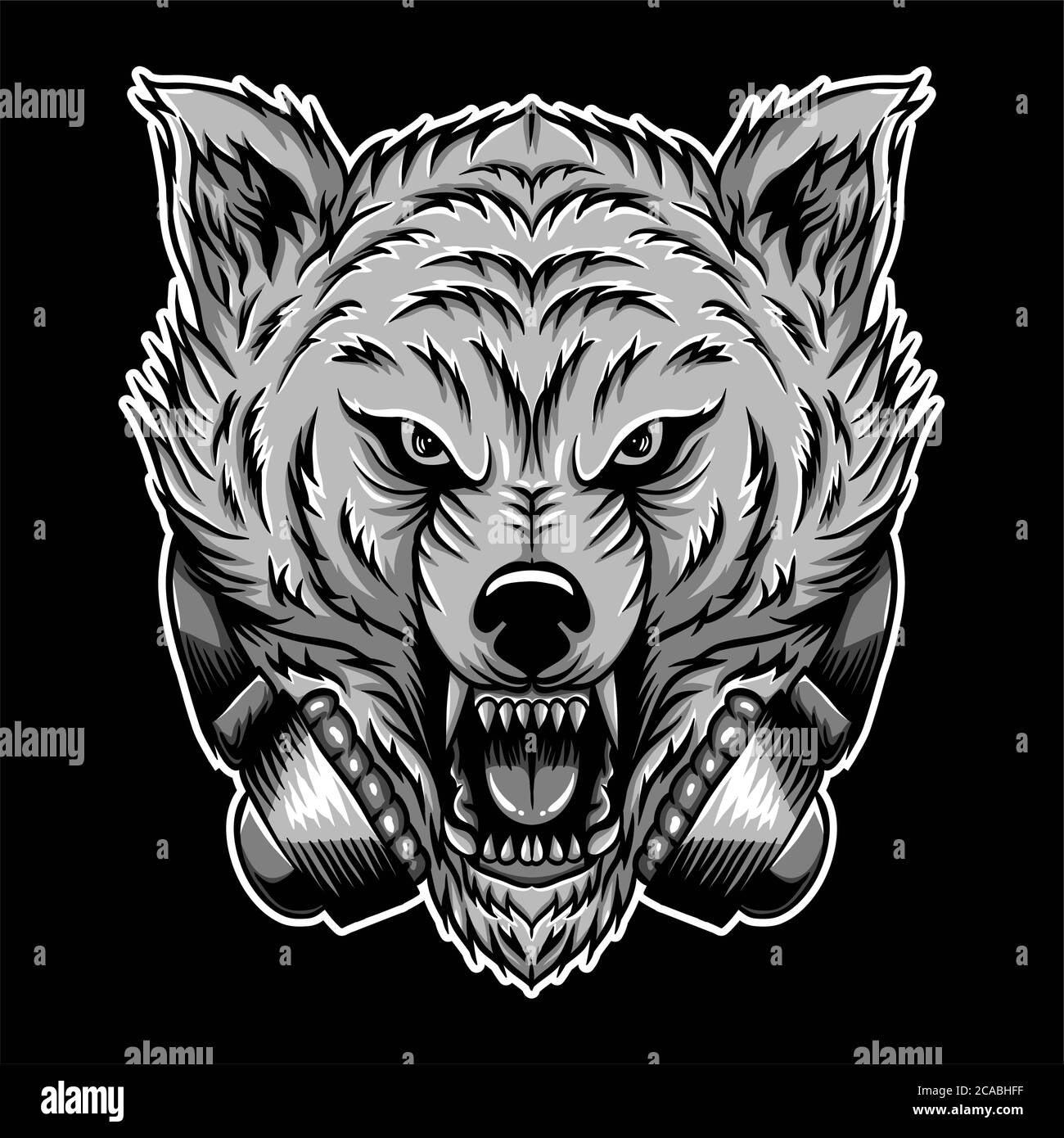 angry wolf headphone vector illustration for your company or brand Stock  Vector Image & Art - Alamy