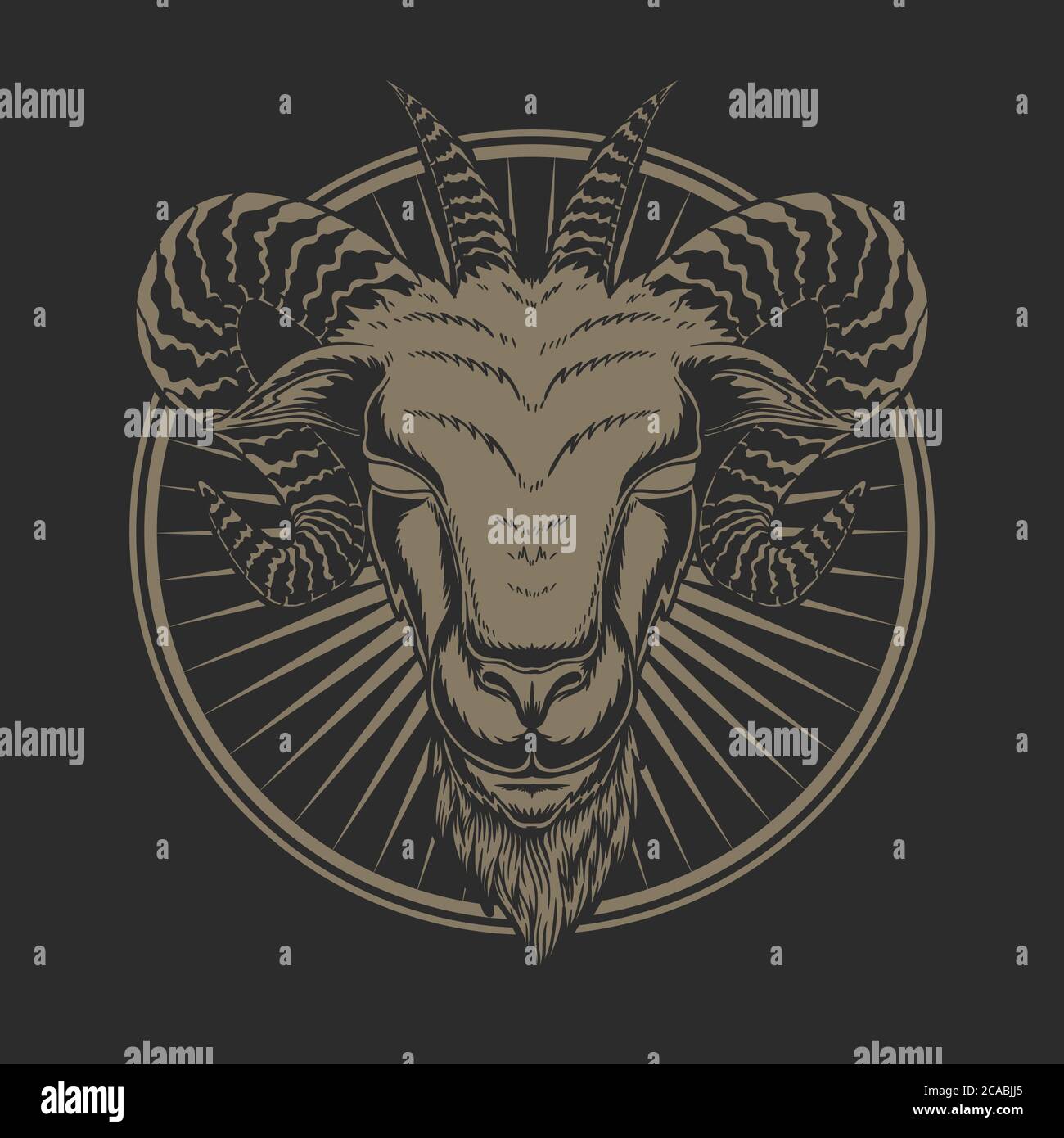 baphomet head vector illustration for your company or brand Stock Vector