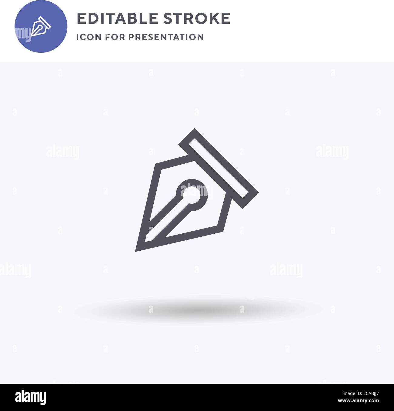 Pen icon vector, filled flat sign, solid pictogram isolated on white ...