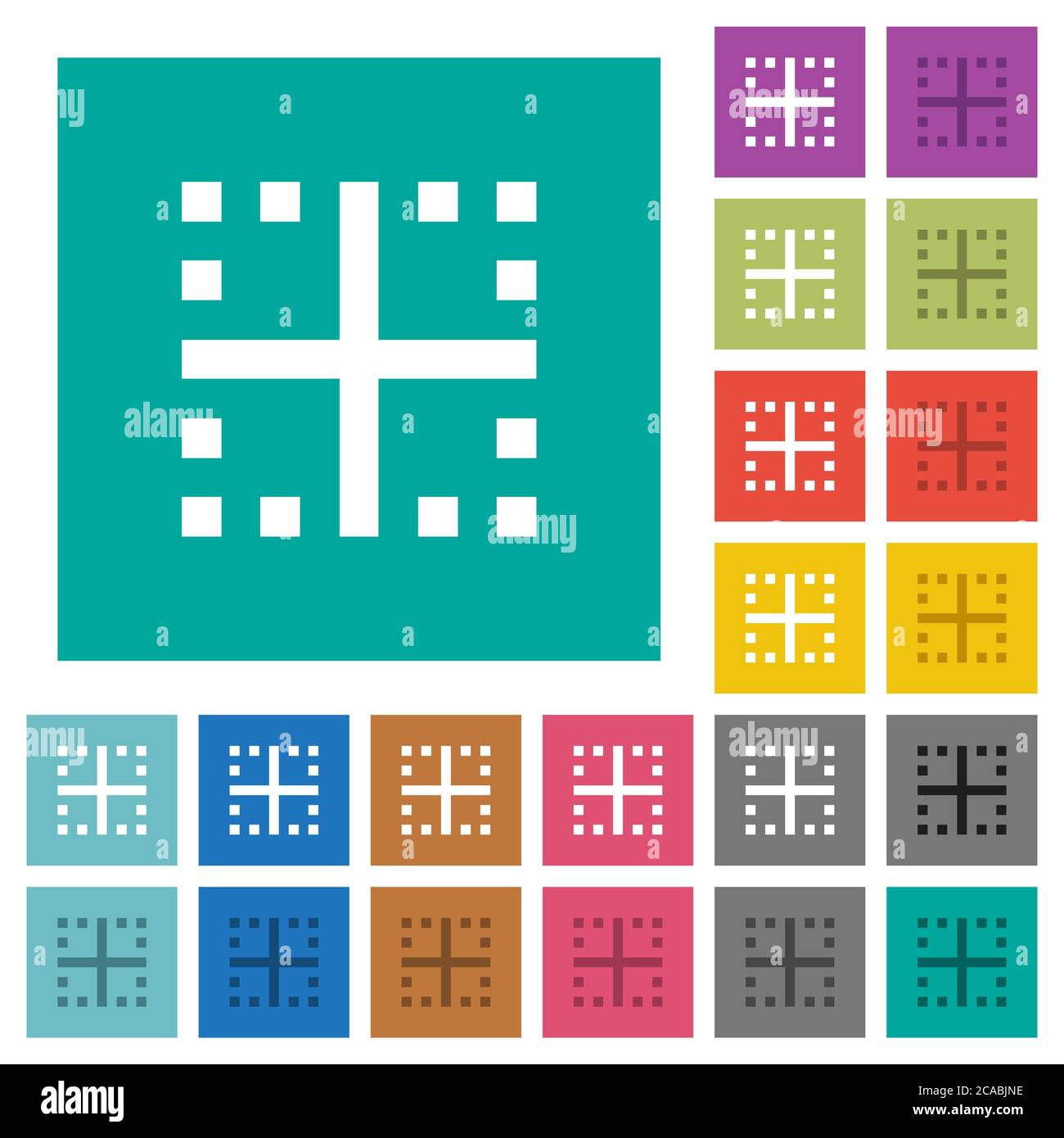 Inner borders multi colored flat icons on plain square backgrounds ...